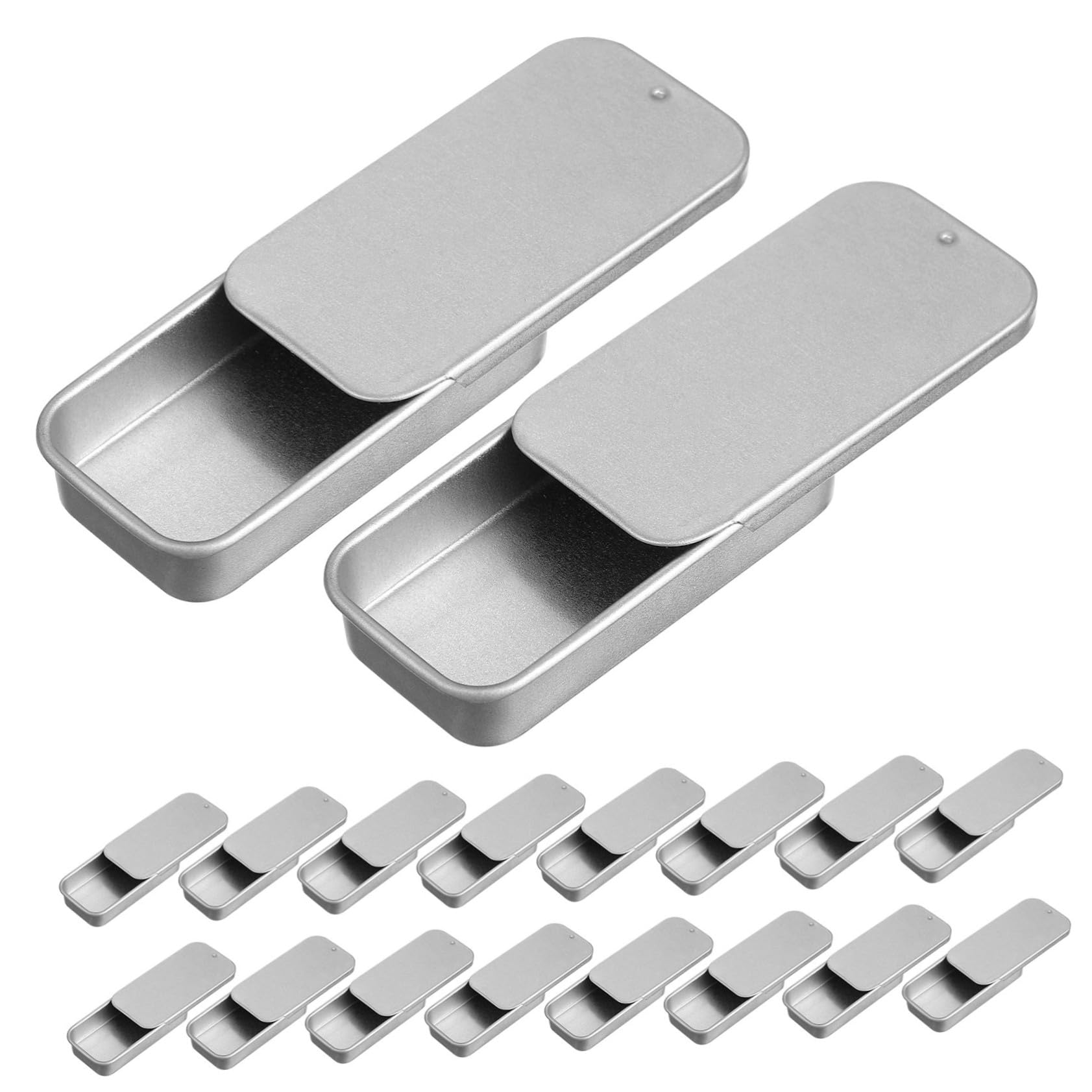 Homoyoyo 18pcs Rectangular Tins with Lids Empty Tinplate Containers for present and Craft Storage Practical and Lightweight Design for Items