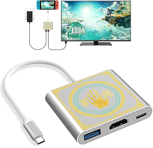 Switch Docking Station for Nintendo Switch,Portable Switch Dock with HDMI TV USB 3.0 Port and USB C for with Nintendo Switch OLEDSteam DeckMacBook