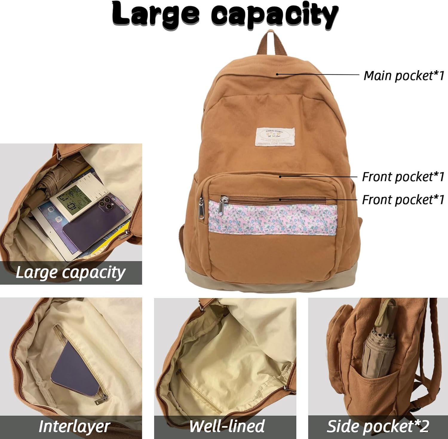 Teclado Kawaii Backpack Casual Bookbags Cute Lightweight Laptop Bag Travel Daypacks (White)