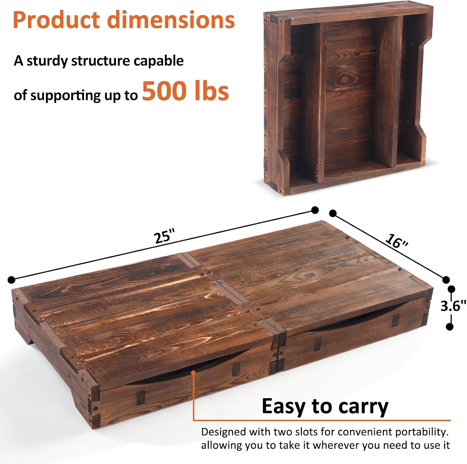 Triceratops Heavy Duty One Step Stool,Holds up to 500Lbs, Wooden Wood High Riser Step Stool for Adults and Kids, Wooden Mobility Stepping Stools for Handicap, Bed, Bathroom, Garden
