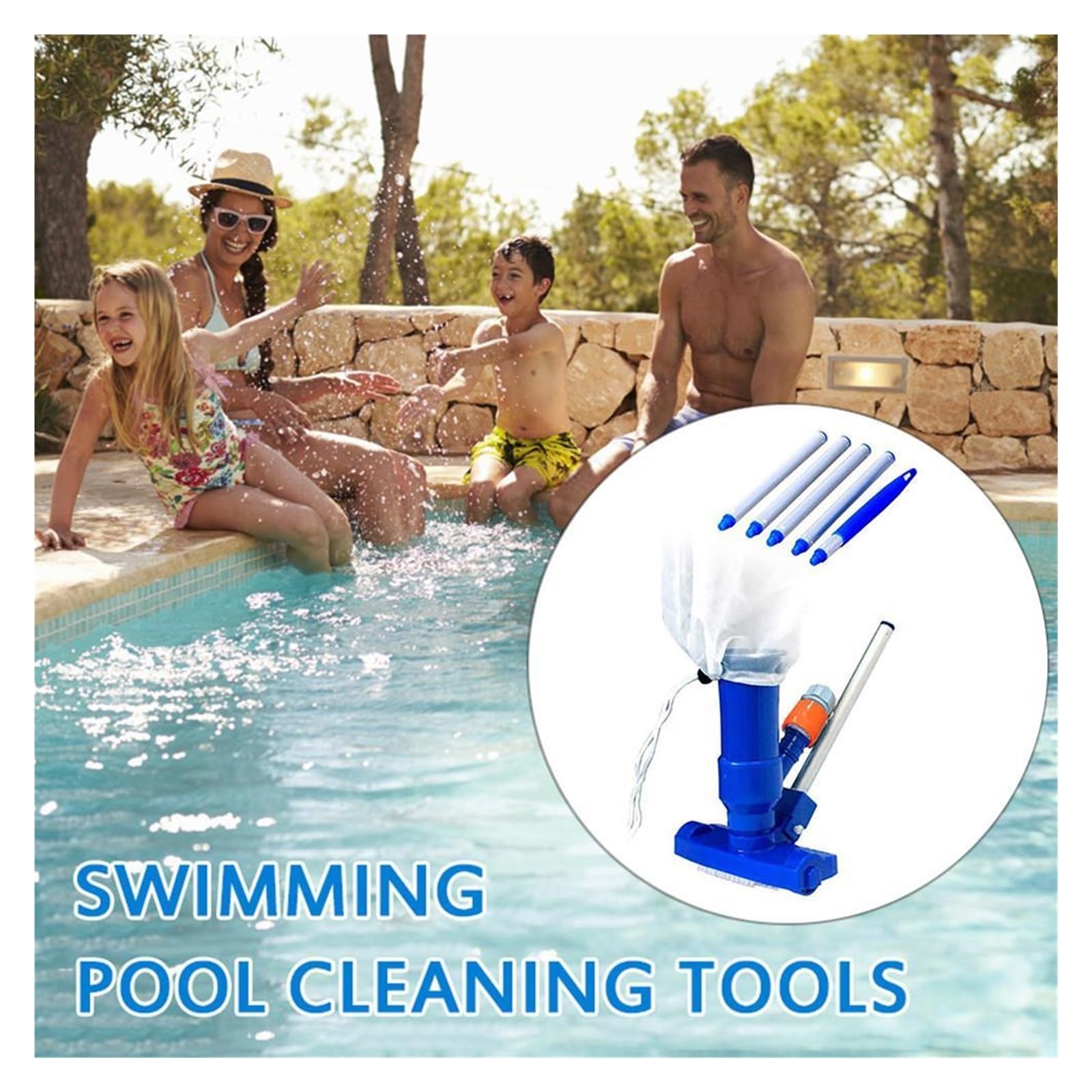 Szczotka do odkurzacza Jet Zestaw do basenu Głowica odkurzająca Z workiem na szczoteczki Adapter do węża Narzędzie do czyszczenia Akcesoria do basenów Spa Pond Tools