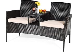 HAPPYGRILL Outdoor Loveseat Set: Premium Comfort for Alfresco Living