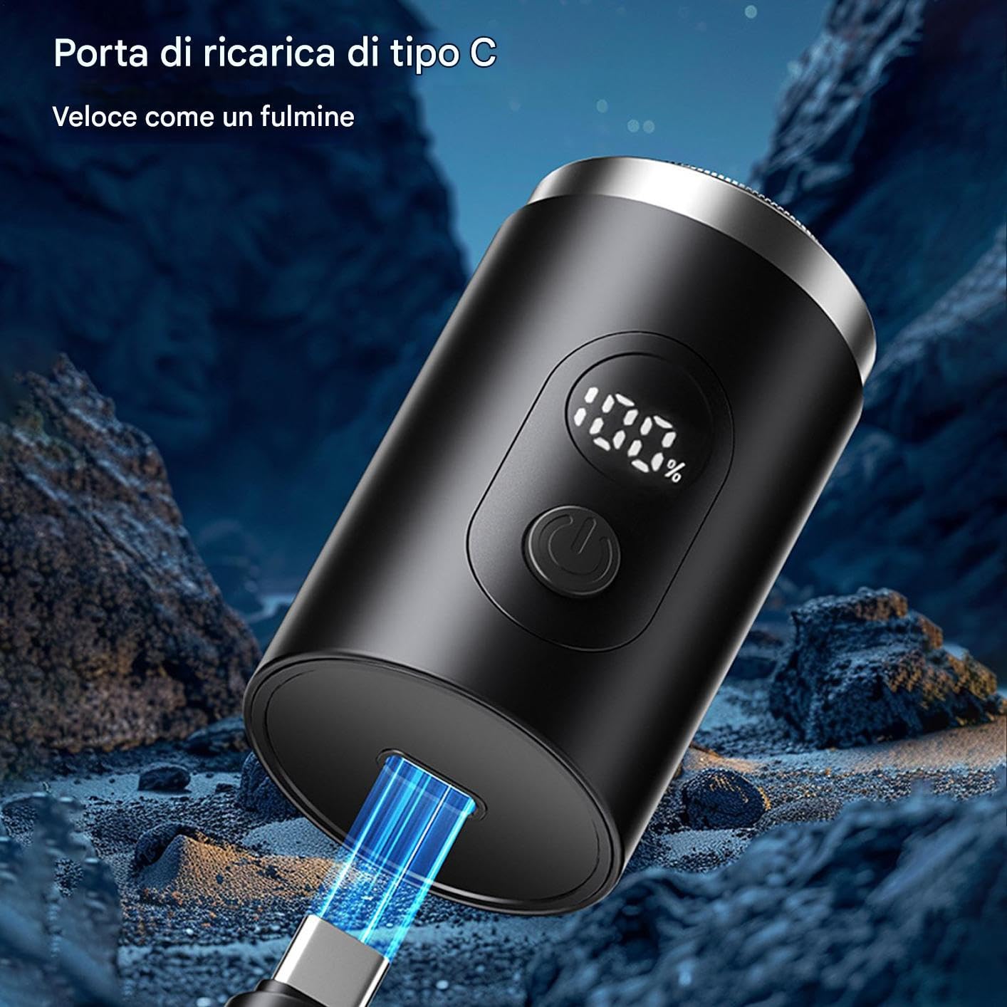 Rasoio elettrico uomo Display Digitale Bagnato Asciutto Impermeabile