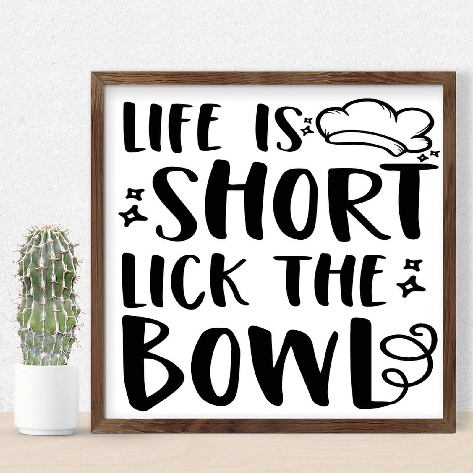 Panneau bois Life Is Short idée cadeau pendaison de crémaillère et anniversaire