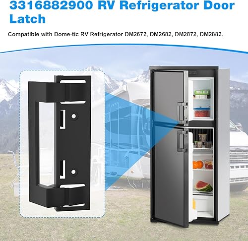 Miniatura 2 de Kscjdg Manija de puerta de refrigerador RV 3316882900 de repuesto para refrigerador Dometic RV DM2672 DM2682 DM2872 compatible con Dometic RV Manija