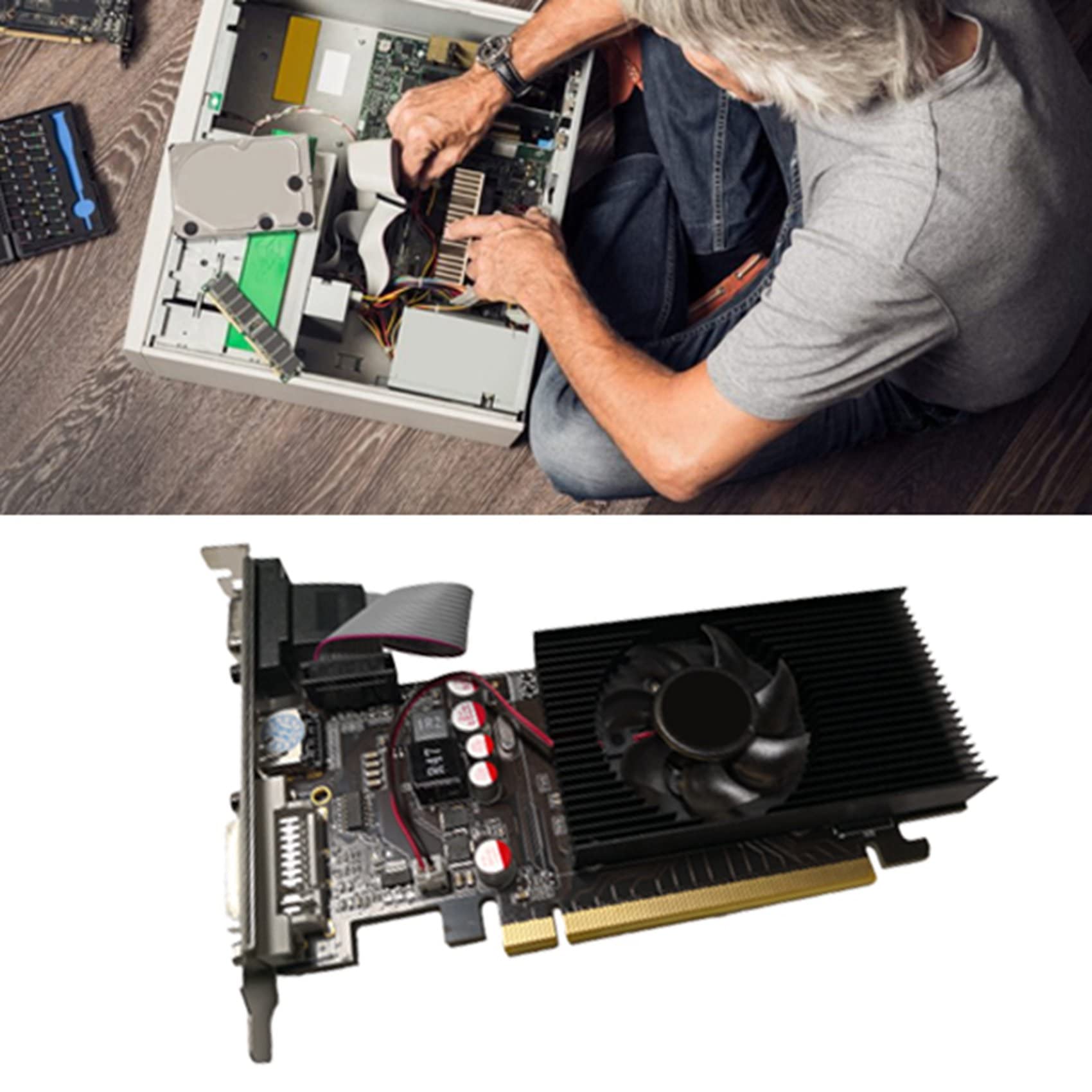 Scheda grafica GT210 1GB DDR2 64 bit PCIE 2.0 GPU Scheda Video Desktop DVI VGA Compatibile