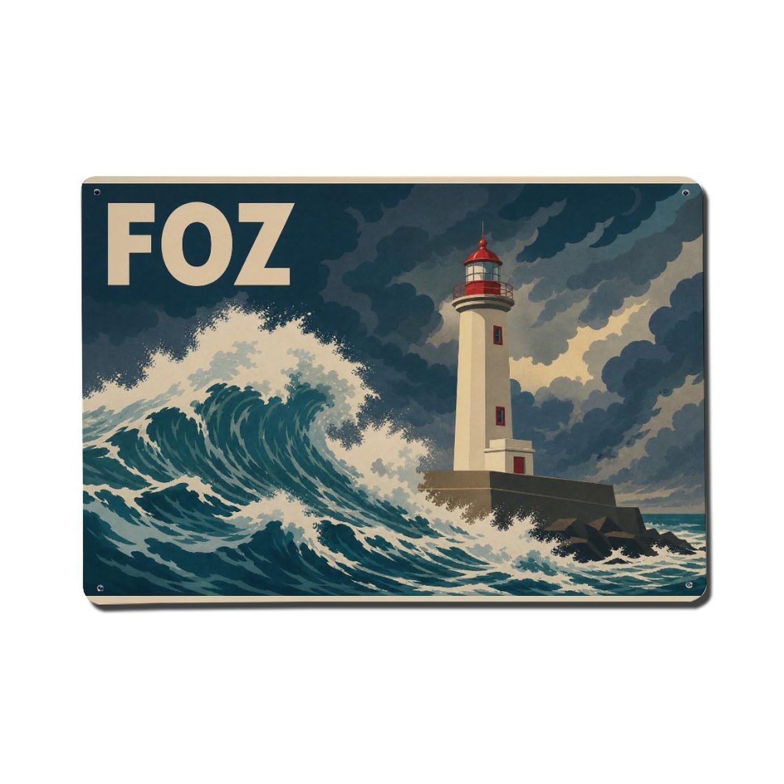 Metal Tin Sign Vintage Travel Portugal Foz