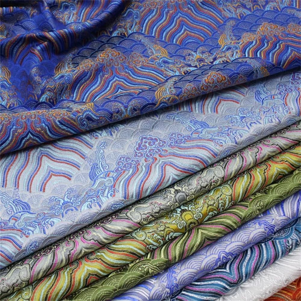 Tkanina na sukienki, jedwabisty satynowy brokat, tkanina brokatowa na ubrania Cheongsam szycie drukowana tkanina miękka draperia lato DIY(Color20,200cm)