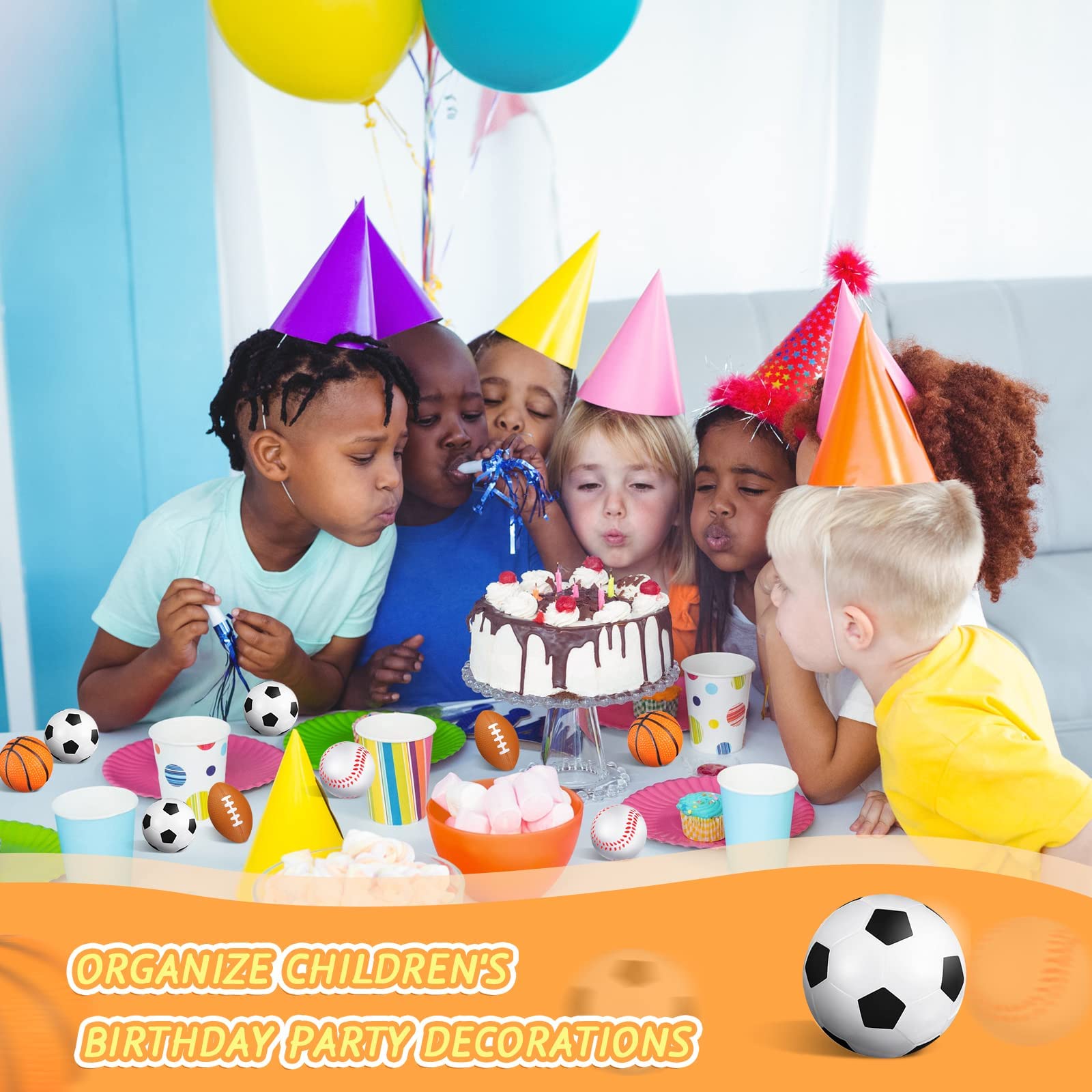 Civaner 100 Pieces Mini Stress Balls Sports Foam Balls Bouncy Foam ...