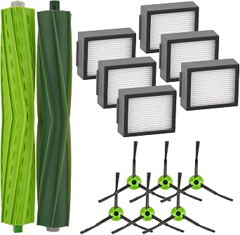 14 Pack Combo i5 Replacement Parts Compatible with iRobot Roomba Combo i5, Combo i5+, Combo j5, Combo j5+ Robot Vacuum Cleaner, 2 Roller Brushes, 6 HEPA Filters, 6 Side Brushes