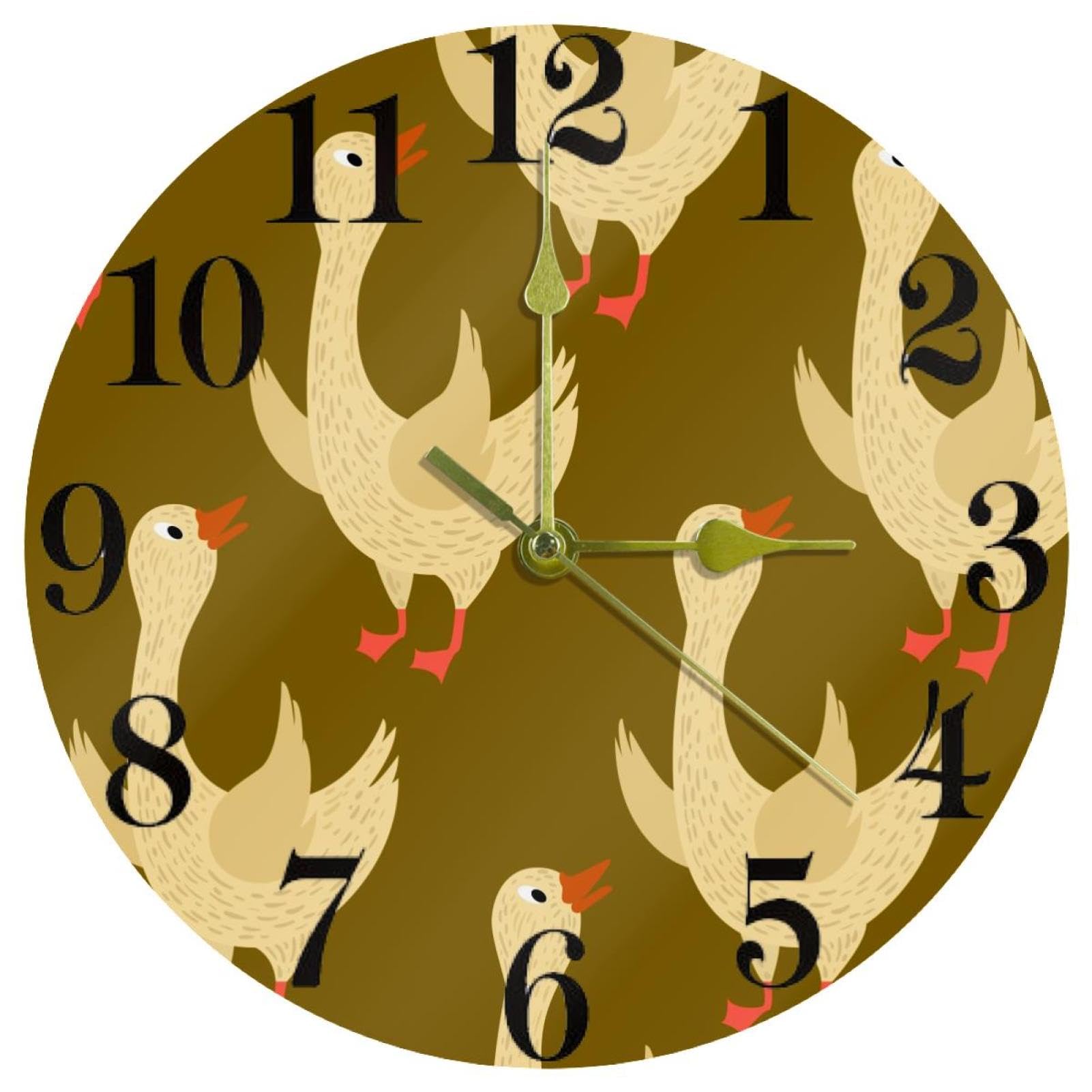 Horloge murale oie quartz silencieuse ronde sans tic-tac maison cuisine école