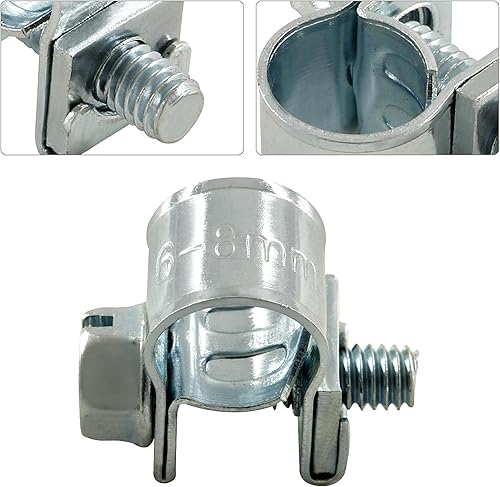 Miniatura 3 de Abrazadera de tubo ajustable de acero inoxidable para tubería de combustible (0.23 a 0.31 pulgadas), abrazadera de tubo ajustable para tubería de