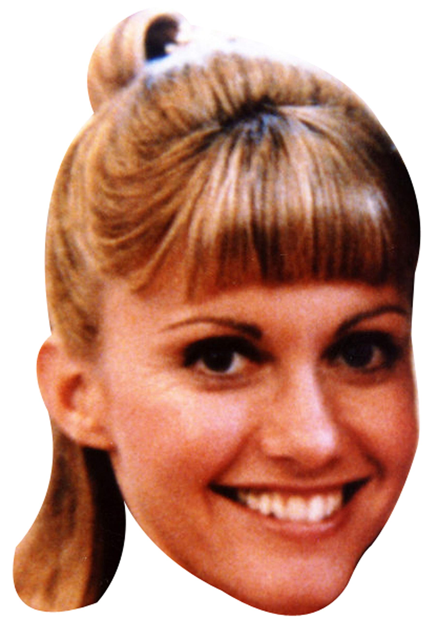 FoxyPrinting Young Olivia Newton John Celebrity Cardboard Party Face Mask Fancy Dress