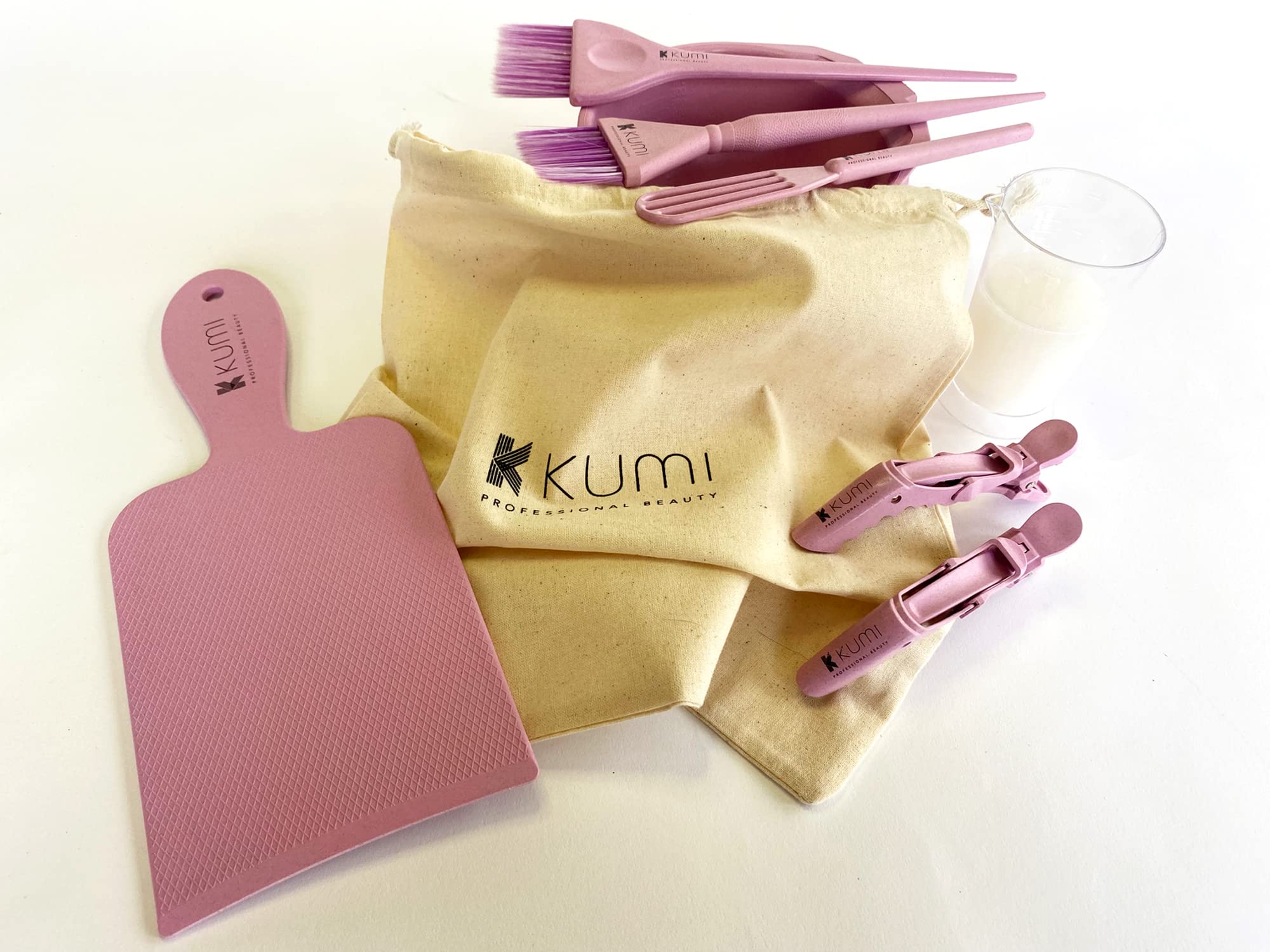 K Kumi Professional Beauty Wheat Eco-Friendly Pink 8 Piece Tint/hair dye Set - This hair dye bowl and brush kit is ideal for professional or home use. Ideal home hair dye kit.