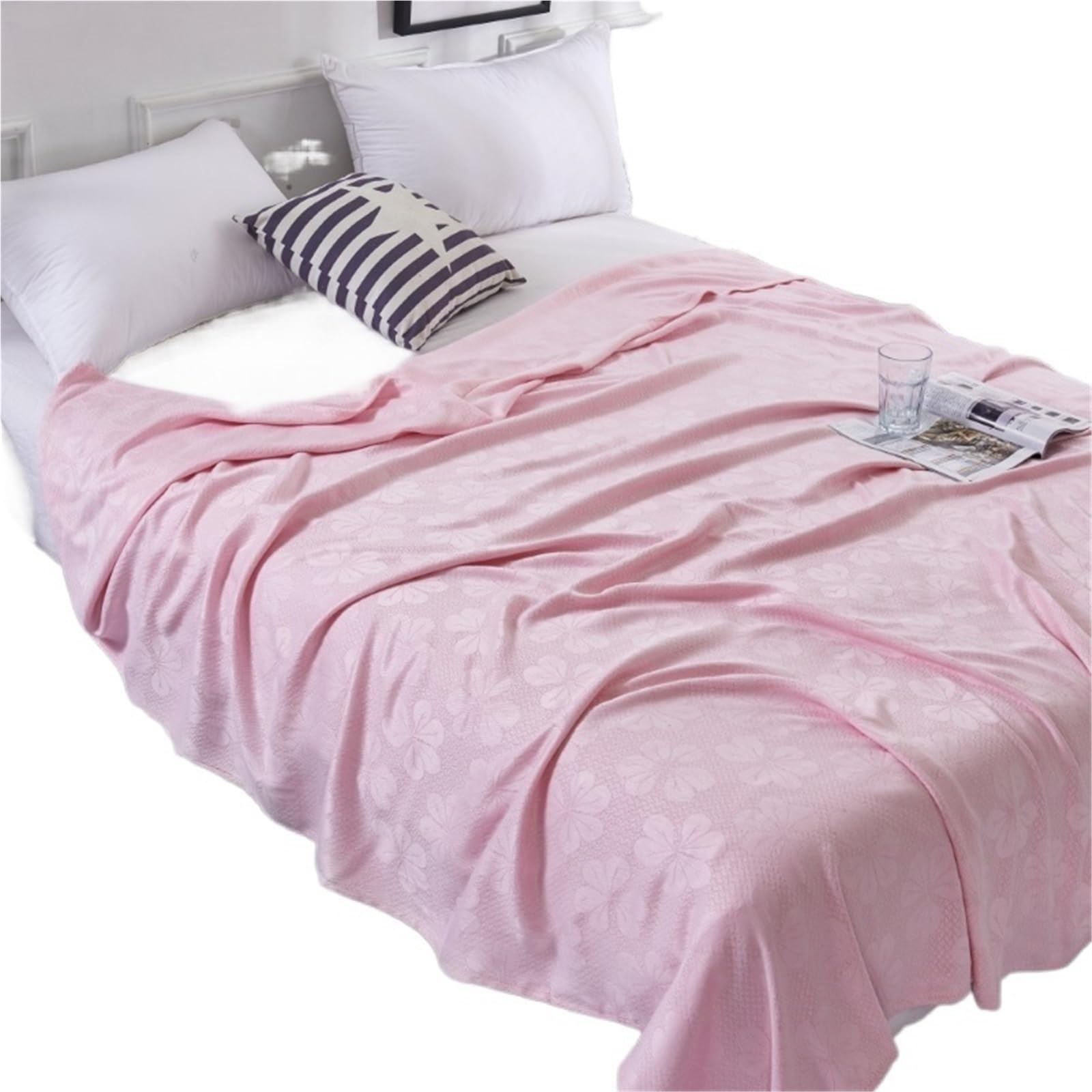 GSJNHY Cooling Blankets Cooling Blanket For Summer Duvet Pure Plant Skin-friendly Comforter Soft Breathable Cool Quilt sturdy for summer(Pink,90x100cm)