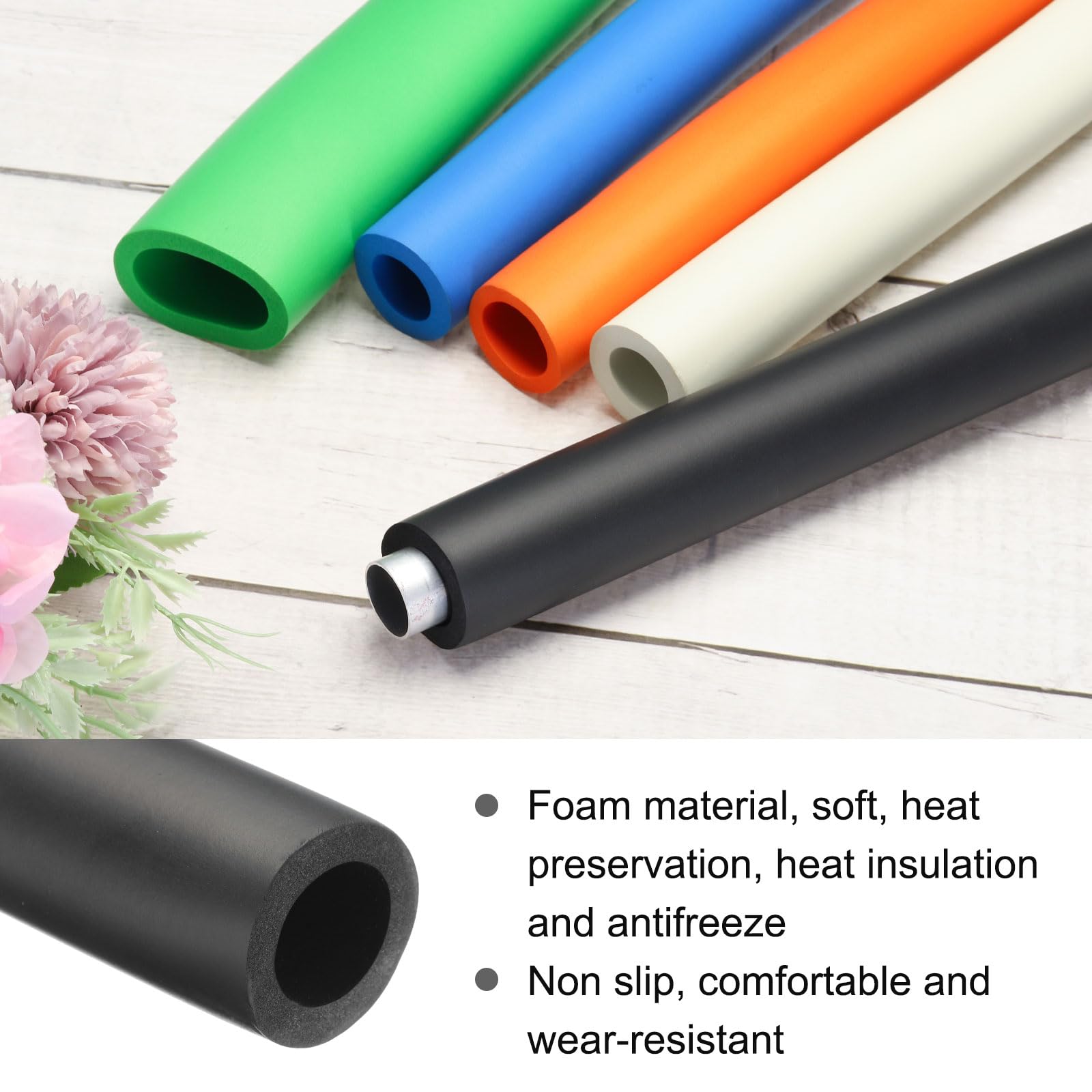 Rebower 22mm ID Pipe Insulation Tubing 5mm Thick Heat Preservation Foam Tube - Image 3