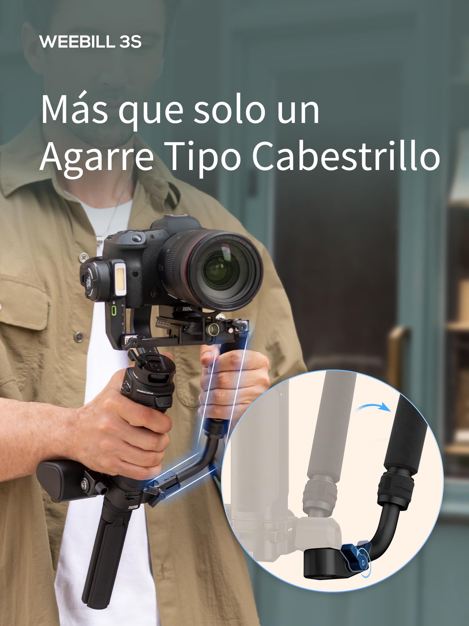 ZHIYUN Weebill 3S [Oficial] Estabilizador de cardán de 3 Ejes para cámara, Bluetooth, Disparo Vertical Nativo, Ligero DSLR y estabilizador sin Espejo con luz de llenado para