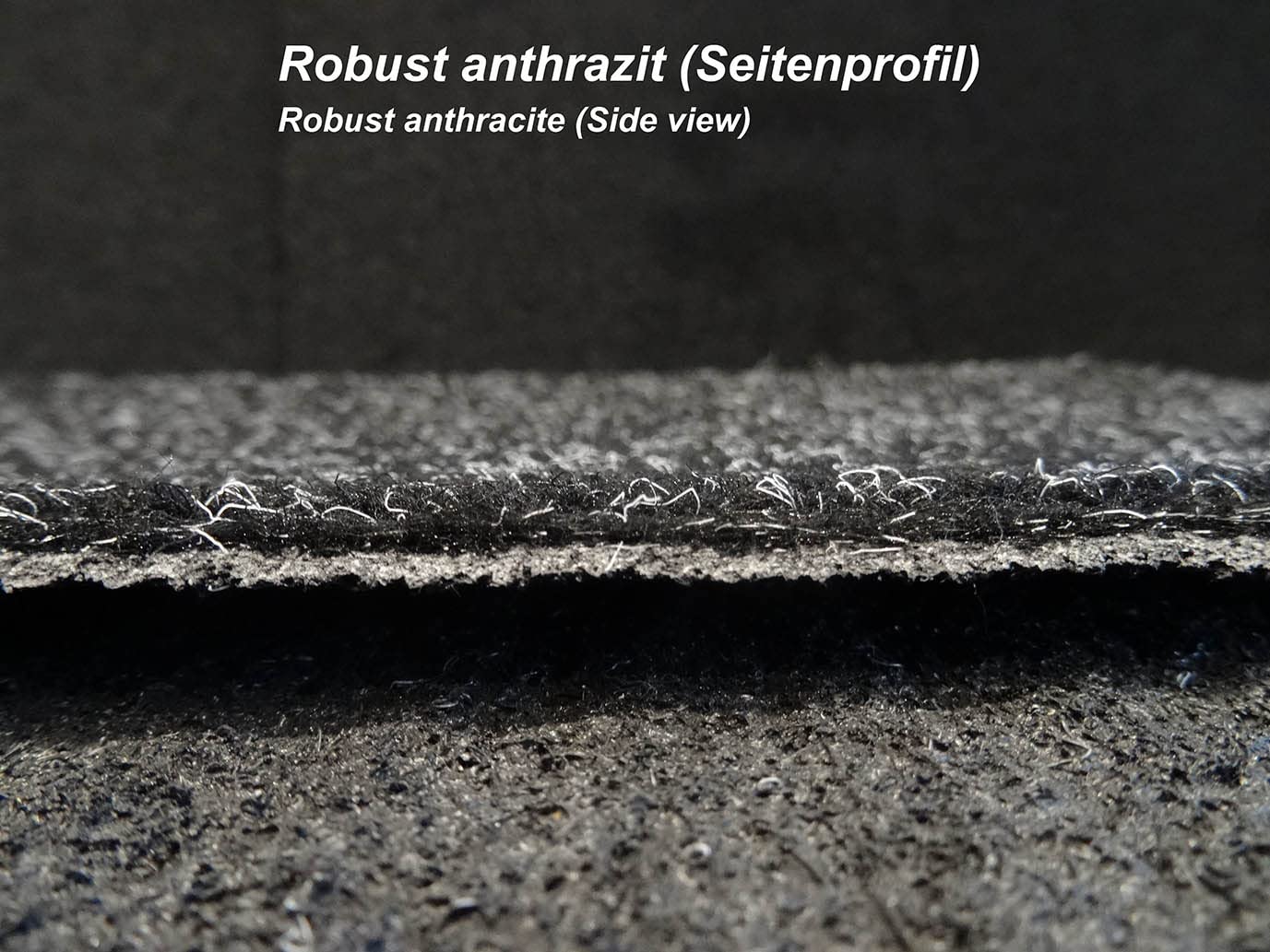 Tapis de voiture au mètre (tapis de revetement pour le plancher du véhicule) Robust anthracite, Découpe (2m de large / 2m de long)