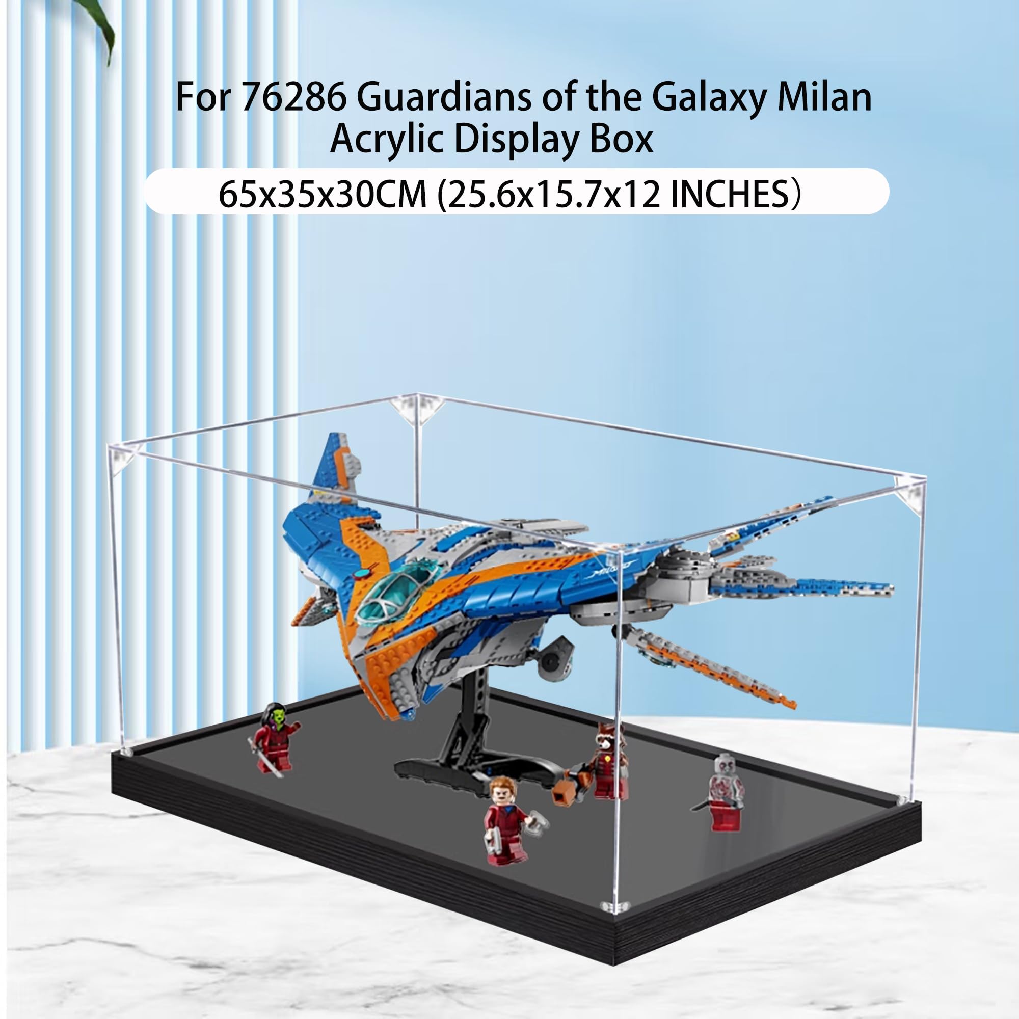 Vetrina in acrilico per Lego 76286 Guardiani della Galassia Milan, espositore antipolvere da 3 mm, compatibile con Lego 76286 (modello non incluso) (trasparente 3 mm)