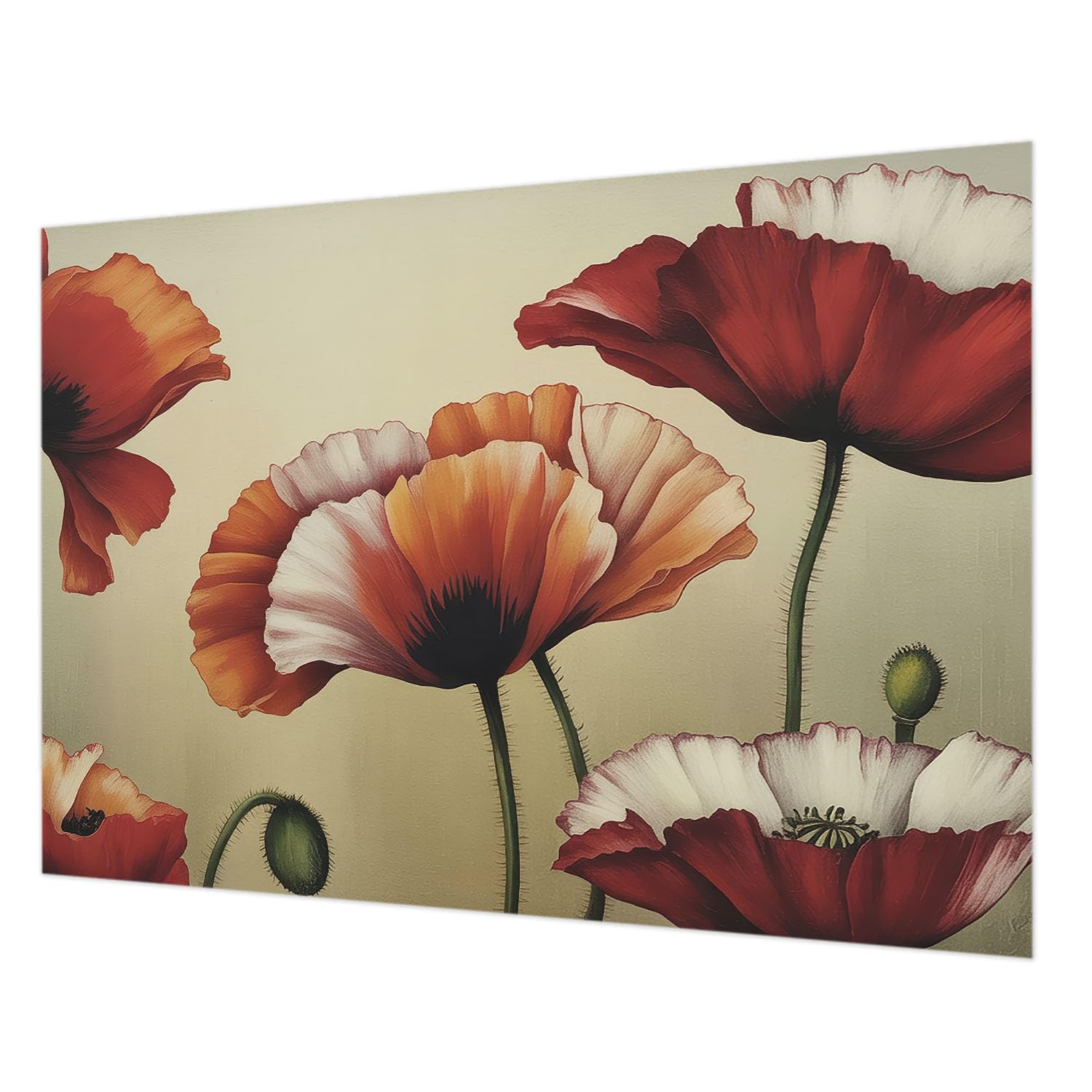 Tapisserie intissée coquelicots joyeux pour chambre à coucher