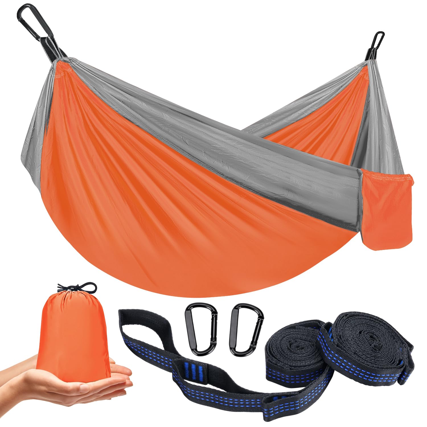 Ultraleicht Hängematte Outdoor 300KG Tragkraft | Reise Hängematte Camping Atmungsaktiv Schnelltrocknendes | Tragbare Fallschirm Nylon für Rucksackreisen, Wandern, Garten