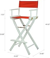 Vista 240 de Casual Home - Silla de director de 30 in, marco blanco, con lona color blanco, altura de barra