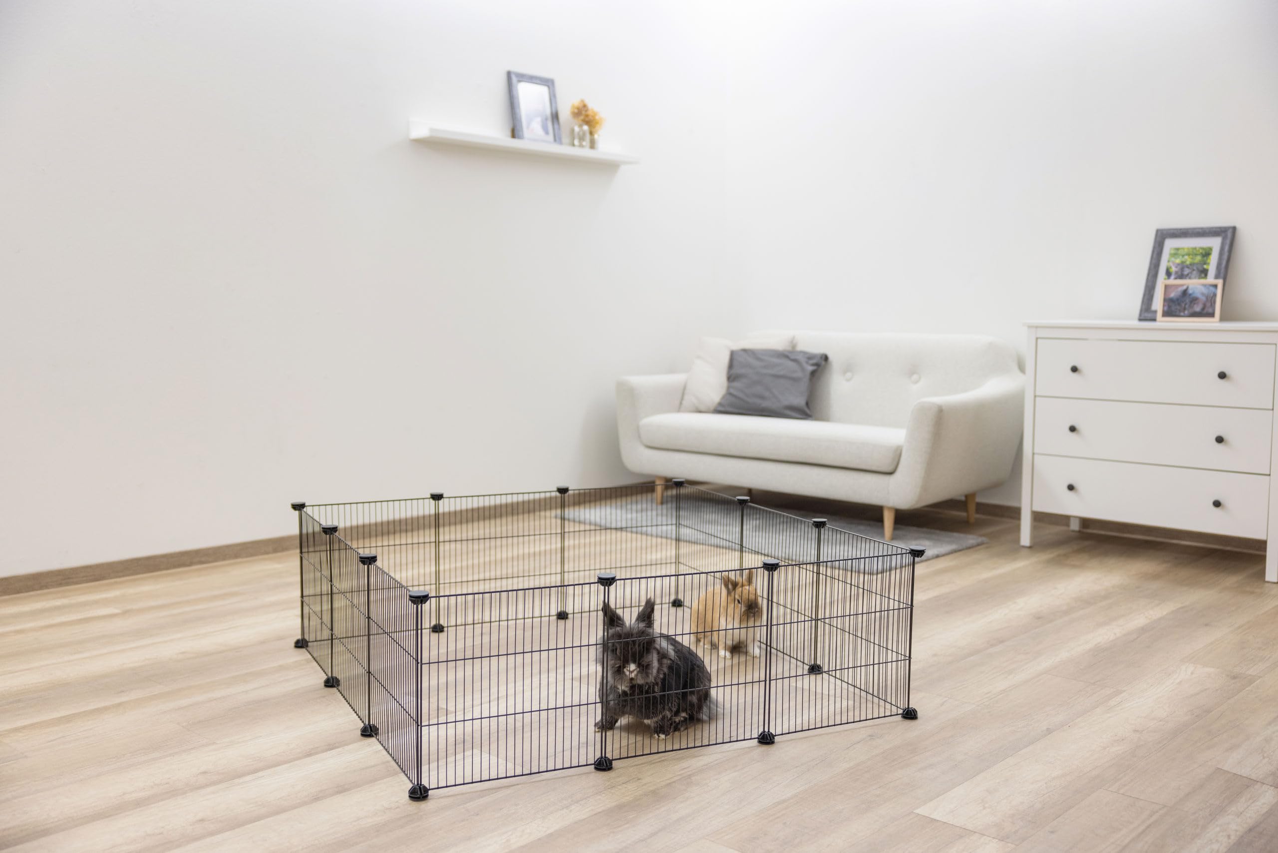 Kerbl Pet Recinto Exterior Hopsi, 12 Mallas de 35x35cm Cada una, Flexible y Extensible, fácil de Montar, Sistema de conexión