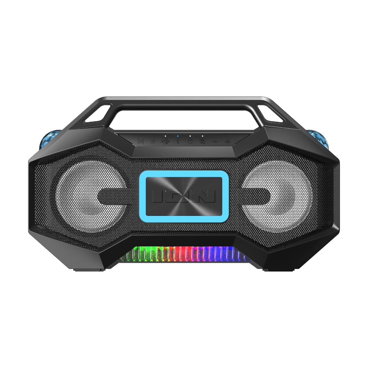 ION Audio Party Rocker Go High-Power Portable Boombox with Party Starter Lights (Renewed)