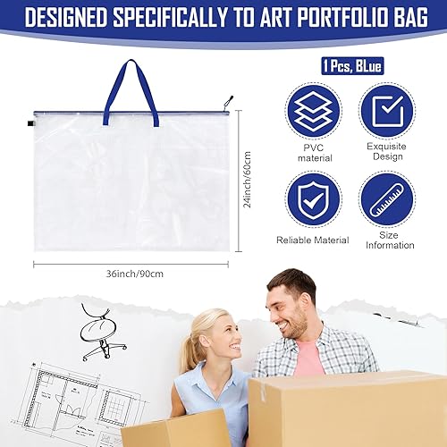 Miniatura 9 de Cunno Bolsa de cartera de arte de 24 x 36 pulgadas, bolsa de almacenamiento para pósteres grandes, bolsas con cremallera y asa, organizador de arte,
