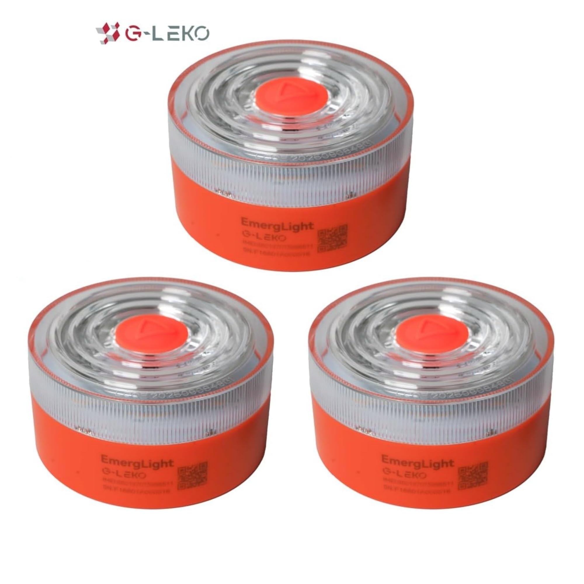 G-LEKO Luz Emergencia Baliza V16 HOMOLOGADA DGT 3.0 Obligatorio 2026. Geolocalización con Datos Incluídos hasta 2038. Señal V-16 Luz LED Mayor Visibilidad >1km y 360° con Base Imantada IP54 *3u
