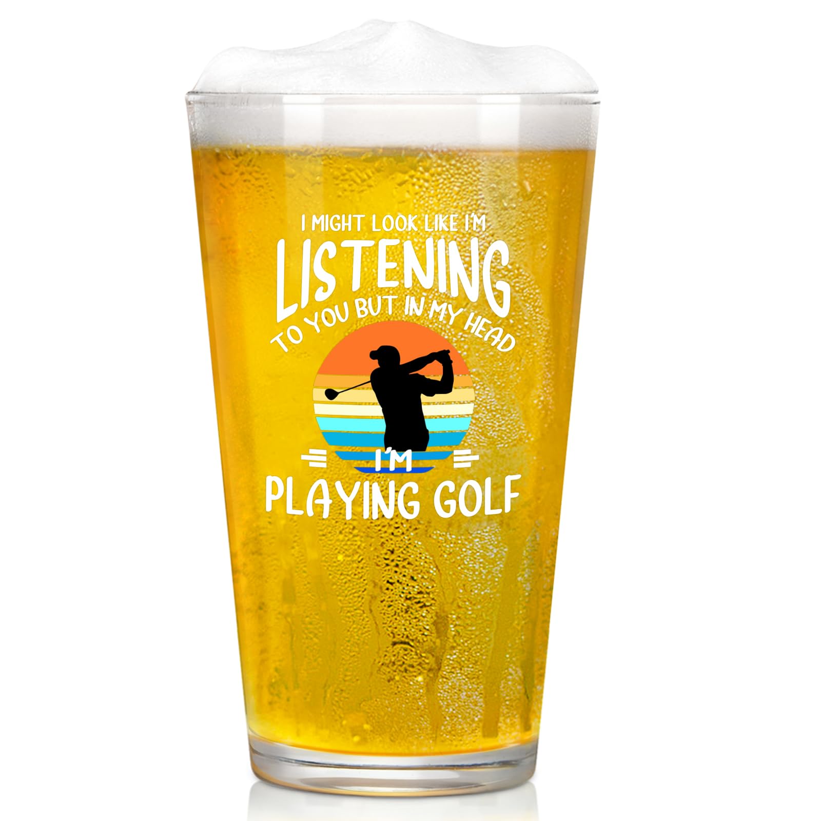 Joymaking Beer Glass Golf Gifts for Men, Funny Golf Gifts Glass 460ml
