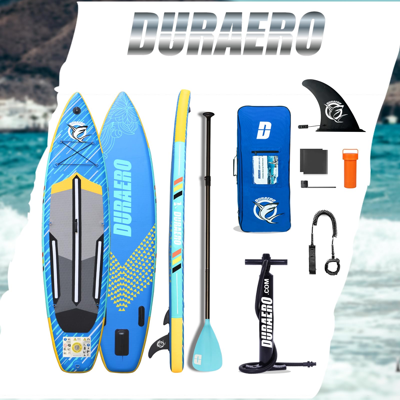 Tavola Gonfiabile da Stand Up Paddle, 330 x 76 x 15 cm, con Supporto per Fotocamera, Accessori Completi, Portata Fino a 150 kg