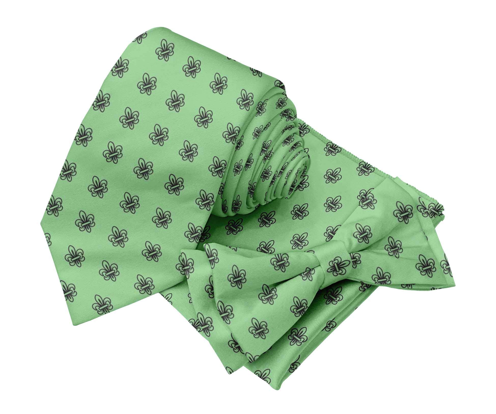 BESTMANPrinted Bow Tie Necktie Ascot Scarf With Pocket Square Accessories Set