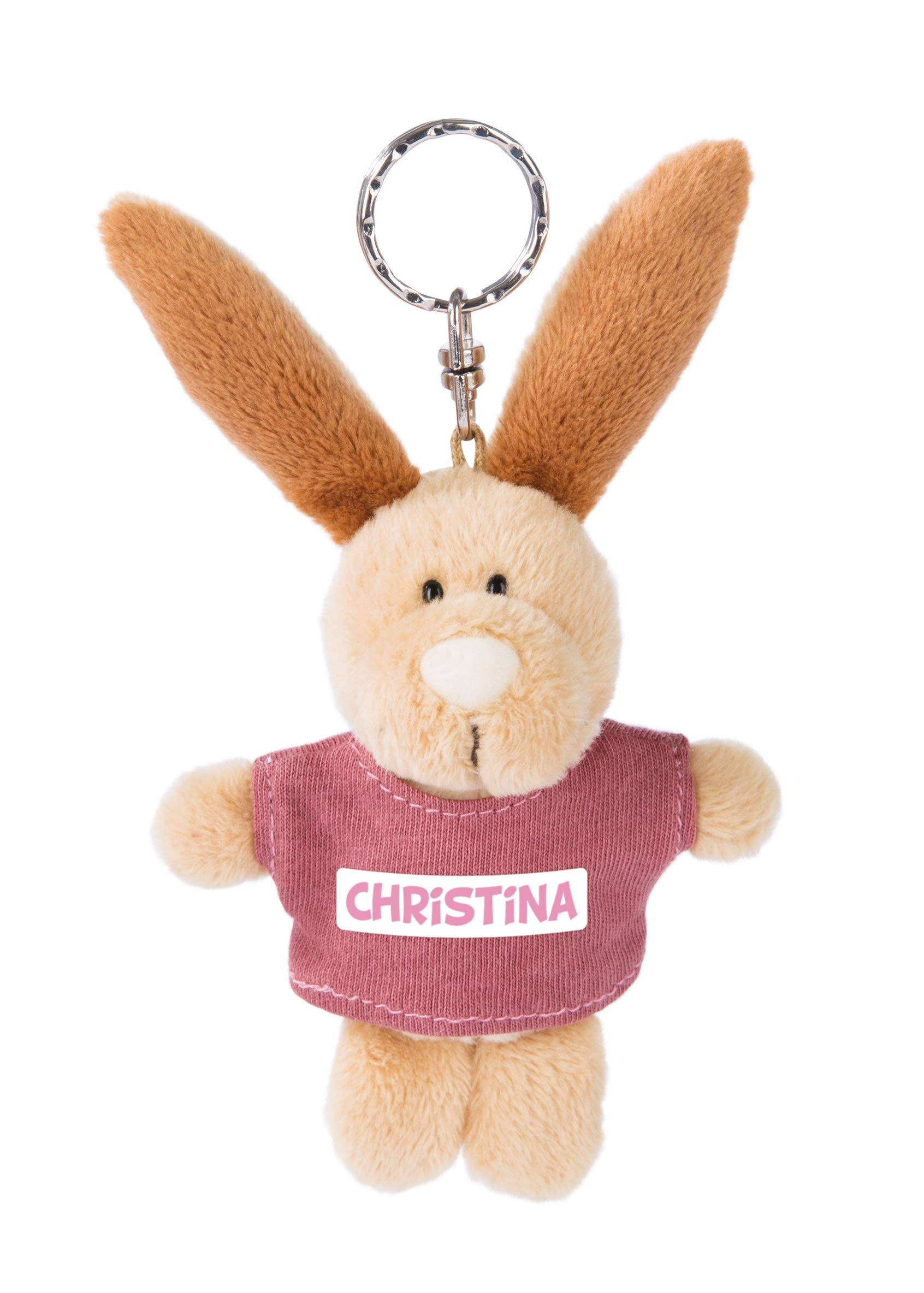 NICI Christina 44611 Keyring Rabbit with T-Shirt 10 cm Beige