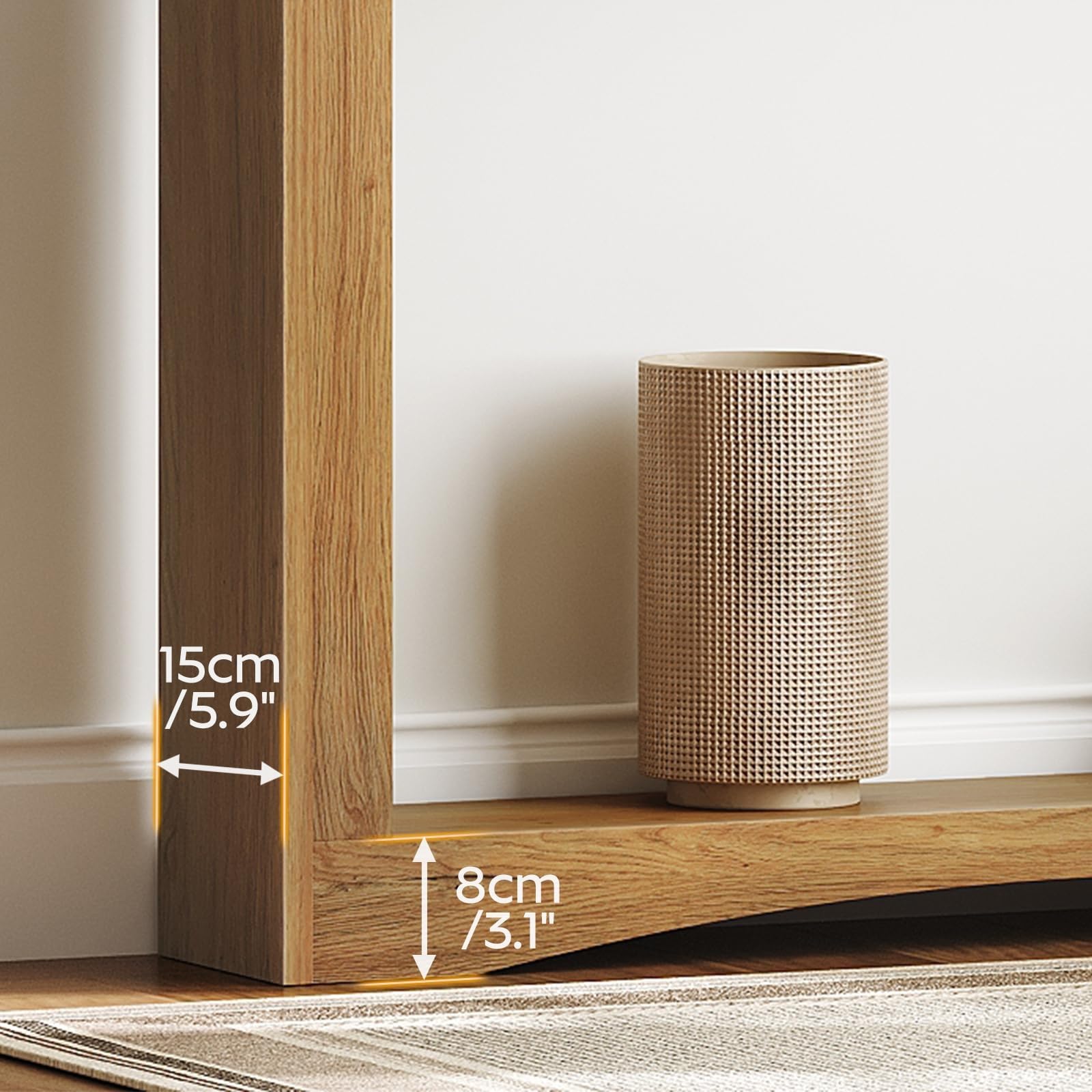 YATINEY Mesa de Consola Estrecha de 100 cm de Largo, Mesa Auxiliar Ultrafina, Decorativa Rústica, para Sala de Estar, Pasillo, Entrada, Nogal Claro XCT19VV