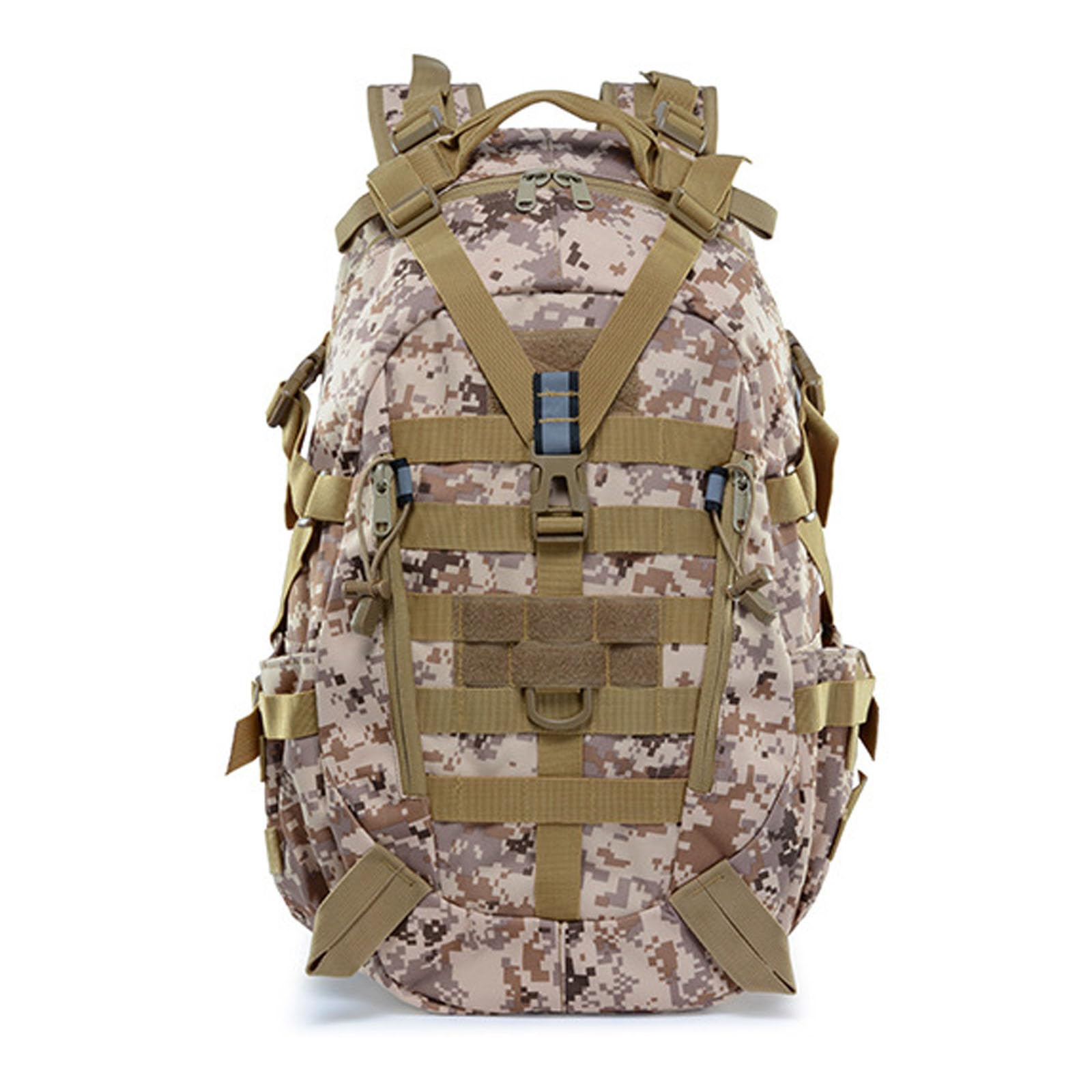 FANDARE Tattico Militare Zaino da Trekking 25L con Striscia Riflettente, Molle Pacchetto di Assalto Dell'esercito Multifunzione per Caccia Campeggio Escursionismo