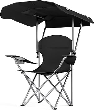 Portable Folding Camping Chair with Canopy,Canopy Chair Black