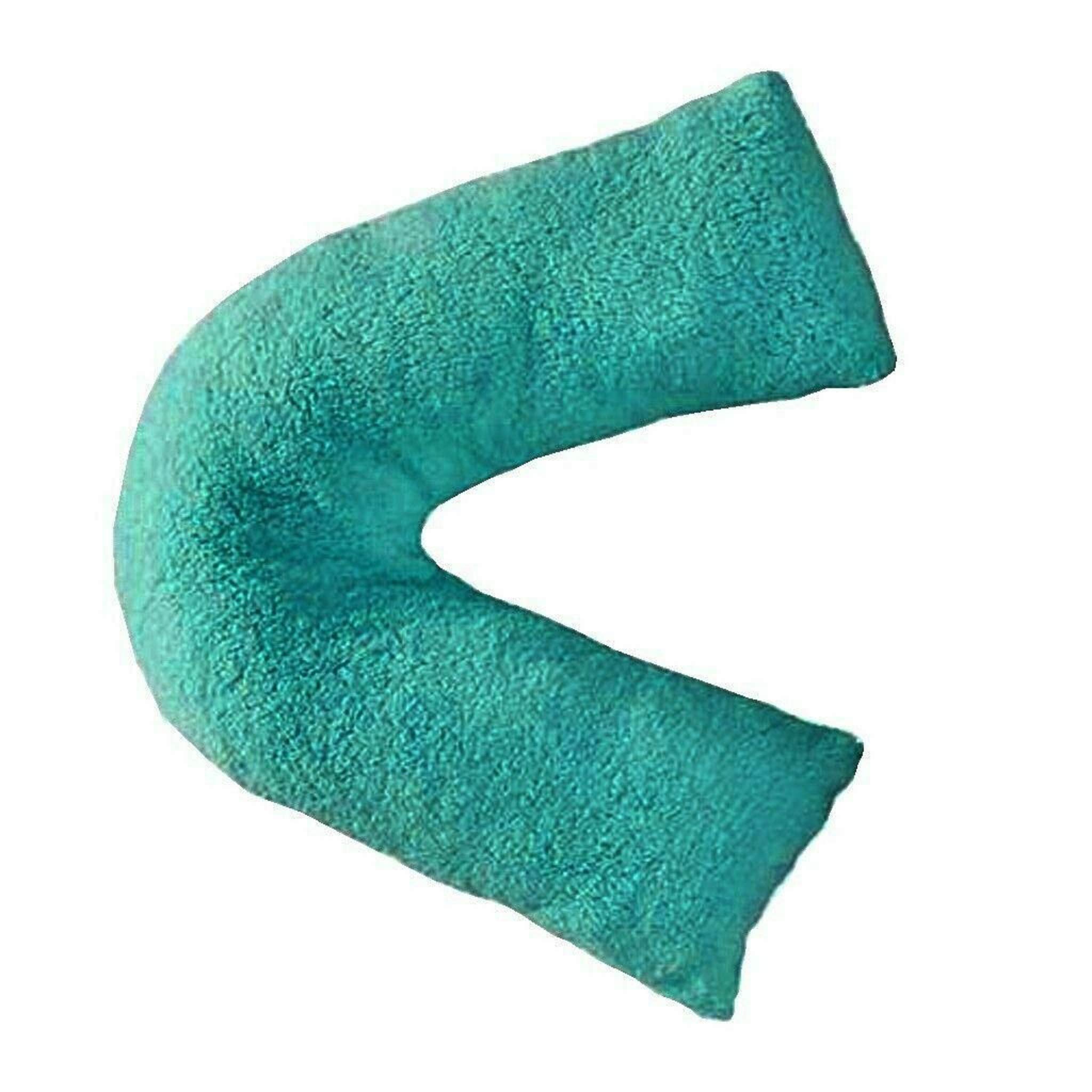 Nightzone (Teal, V-Pillow With Case) Teddy V Shaped Pillow Case Super Soft Warm & Cosy