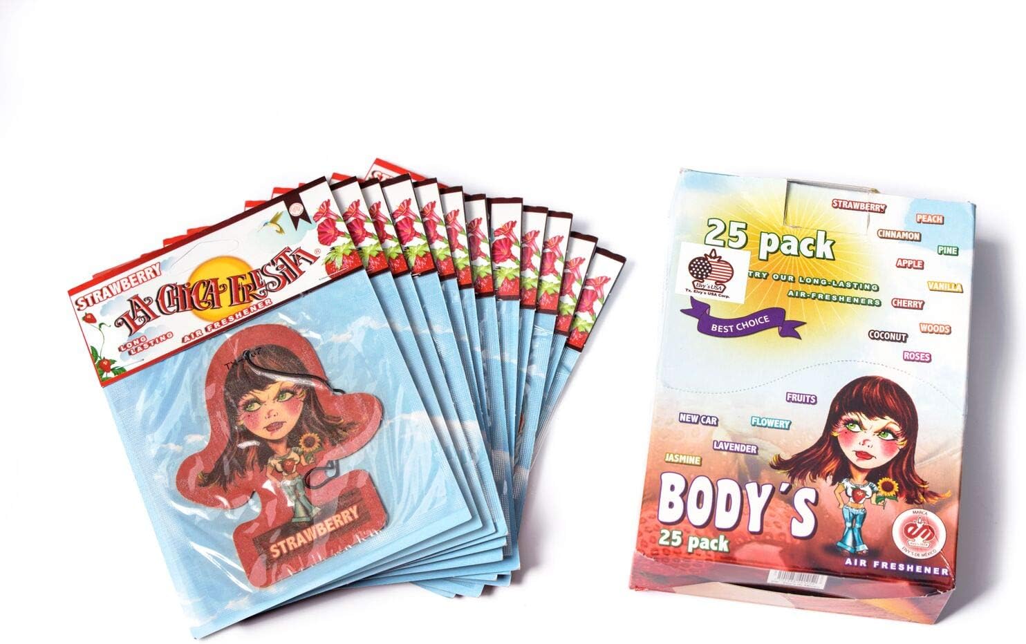 25 pieces BODY Edition La Chica Fresita, Automotive Air Freshener, Strawberry