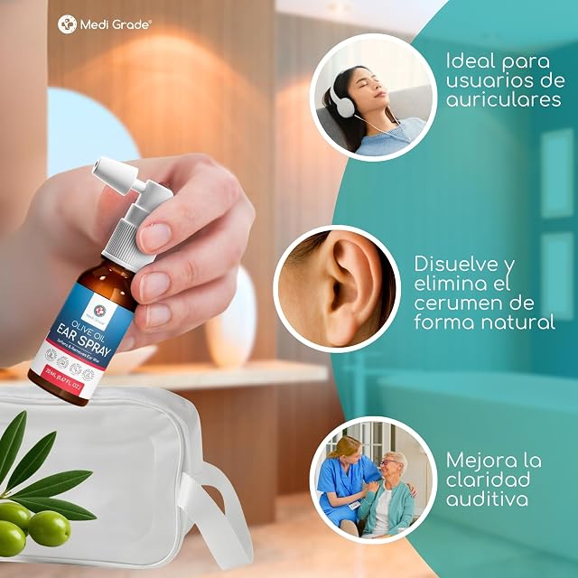 Foto 7 de 8 de Medi Grade Spray de Oídos con Aceite de Oliva para Quitar Cera Oidos 20 ml