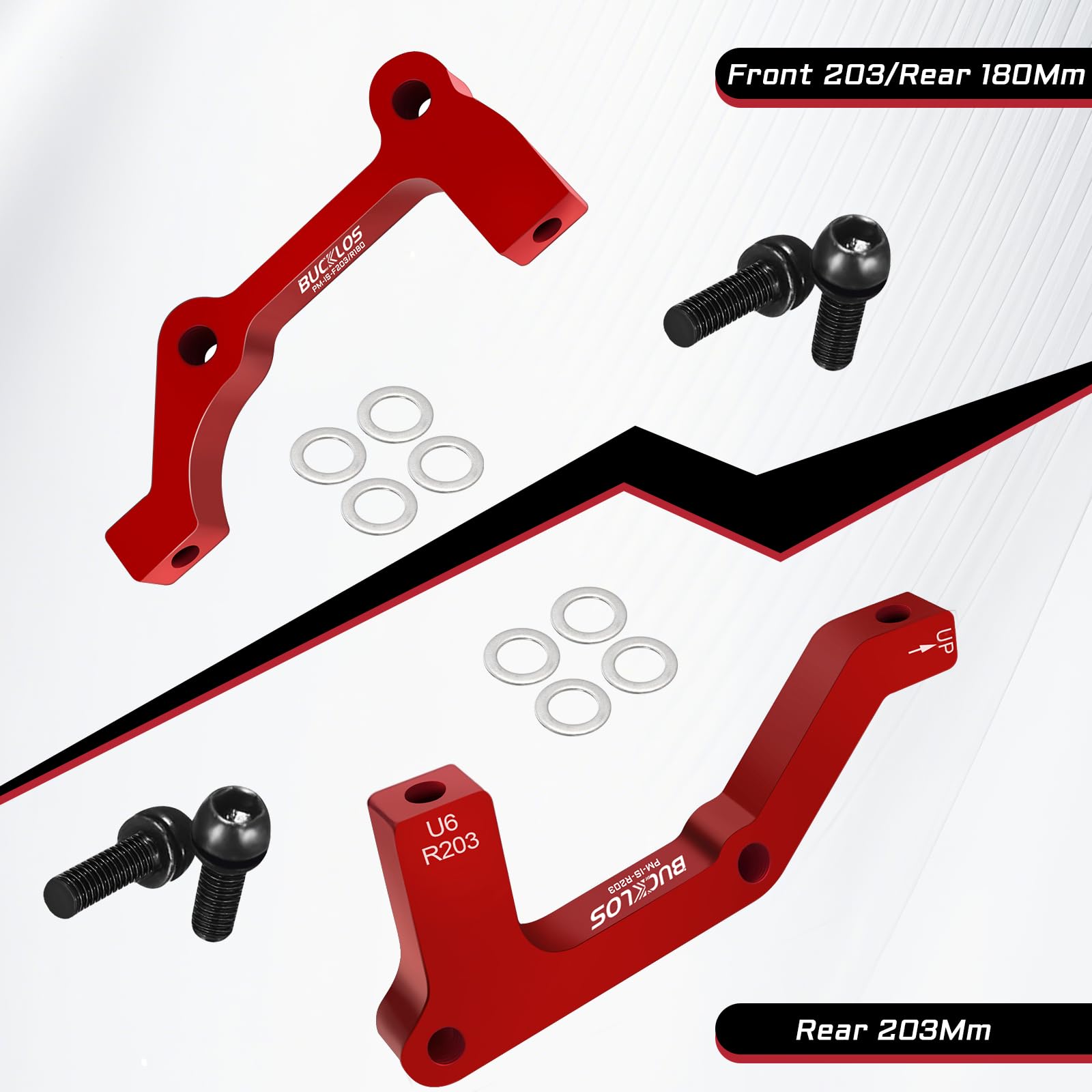 AEYINO Disc Brake Adapter,PM/Is Front Rear 180/203mm Disc Brake Rotor,CNC Machined Aluminum Alloy Caliper Mount Adapter for Mountain Bike - Image 4
