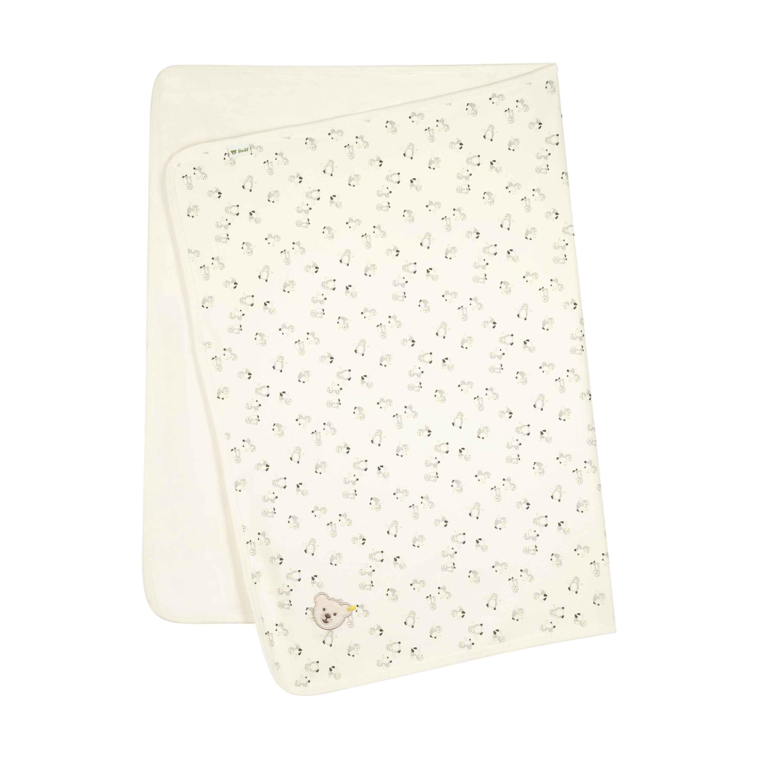 Steiff Coperta in Jersey Eggnog, Coperta per Neonati, Coperta Ideale per Culla, Morbida e Morbida, Lavabile in Lavatrice