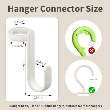 50PCS Hanger Connector Hooks,Space Saving Hangers for Clothes.Hanger Hooks Space Saver. Closet Hangers Connector Hook. College Dorm Essentials,Closet Organizers and Storage