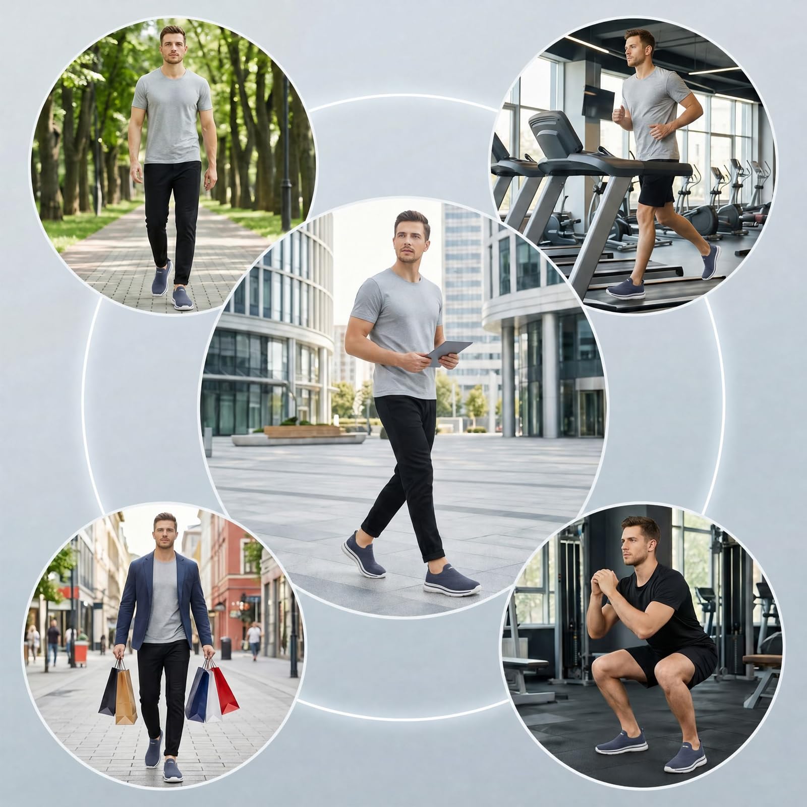 ODCKOI Slip On Sneaker Herren Ohne Schnürsenkel Schuhe Outdoor Sportschuhe Leichtgewichts Atmungsaktiv Hand-Free Freizeit Straßenlaufschuhe