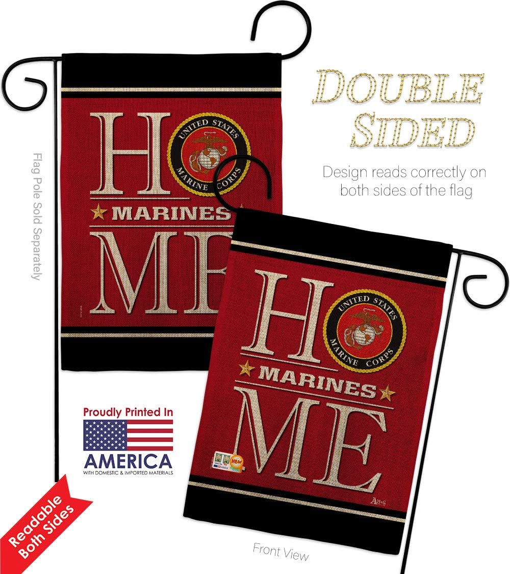 Marine Corps Home Burlap Burlap Garden Flag Set Wall Holder Armed Forces USMC Semper Fi United State American Military Veteran Retire Official Small Gift Yard House Banner Double-Sided 13 X 18.5