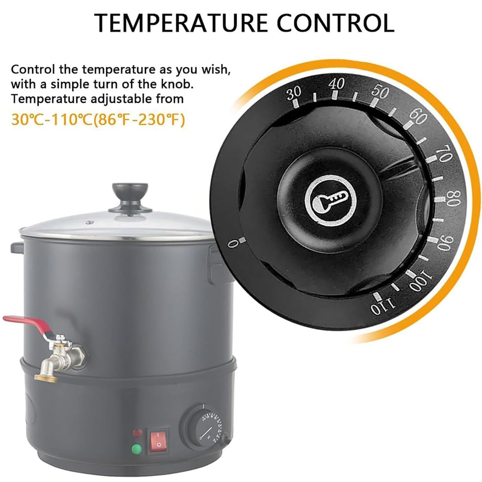 Fusor Cera Eléctrico,Revestimiento Acero Inoxidable,For Fabricación Velas