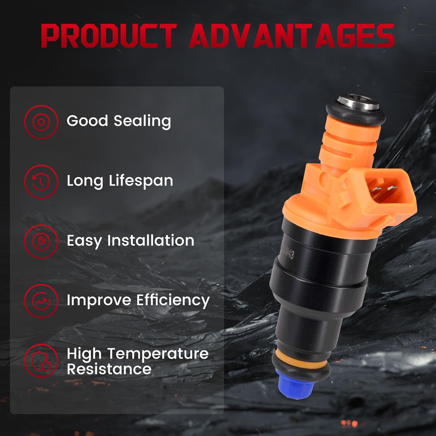 Fuel Injectors Fit for:/Ford F150, F250, F350, E350, E250, 1993-2003 for:/Lincoln for:/Mercury Vehicles for:/Mustang Bronco Navigator Econoline 4.6L 5.0L 5.4L 5.8L 0280150943 0280150939 8Pcs