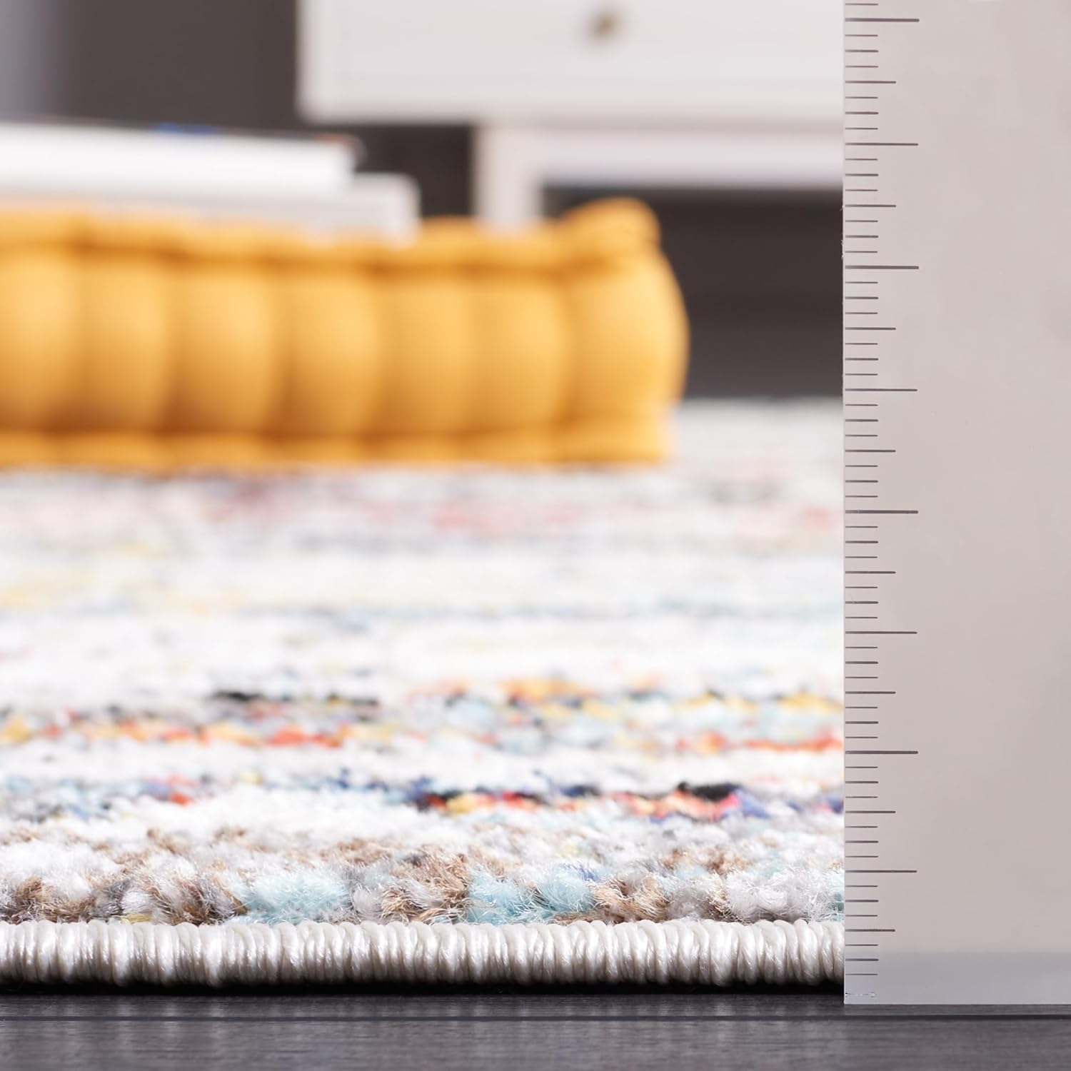 SAFAVIEH Area Rug 8x10 - Adirondack Collection - Large - Ivory & Navy Rust, Modern Abstract Design, Non-Shedding & Easy Cleaning, Ideal for Living Room, Bedroom, Office, Dining Space (ADR290A)