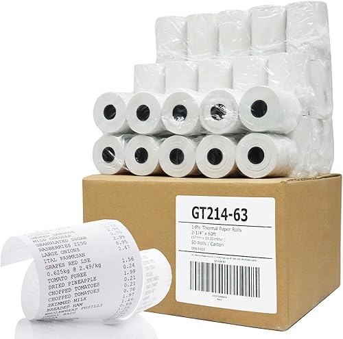 Miniatura 10 de Gorilla Supply - Rollos de papel térmico 2 14 pulgadas 16 pies 50 pies 63 pies 85 pies 150 pies y 230 pies