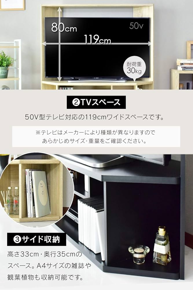 Amazon｜DORIS ドリス テレビ台 コーナー ローボード コーナーに